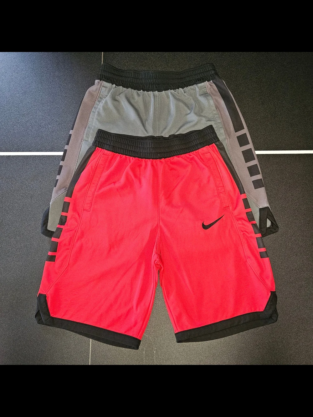 Nike Kids Large Gray Colorblock Athletic Basketball Shorts